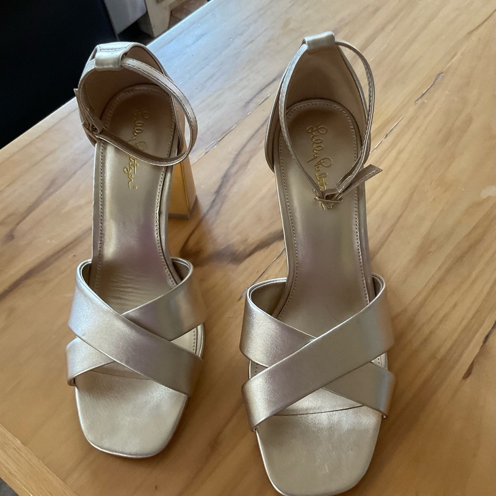 Lilly Pulitzer Kendall Gold Sandals